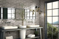 Плитка 30x8 настенная Opal Grey гладкая + рельефная глянцевая серый Cifre Плитка 30x8 настенная Opal Grey гладкая + рельефная глянцевая серый Cifre