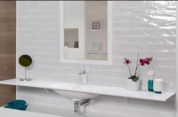 Плитка 30x8 настенная Opal White рельефная глянцевая белый Cifre