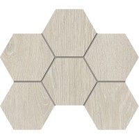 Плитка Estima мозаика Mosaic/KW00_NR/25x28,5x10/Hexagon структурированный белый