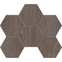 Плитка Estima мозаика Mosaic/KW03_NR/25x28,5x10/Hexagon структурированный коричневый