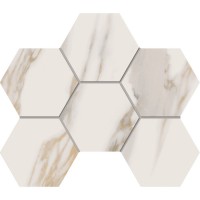 Плитка Estima мозаика Mosaic/RM01_NS/25x28,5x10/Hexagon неполированный белый