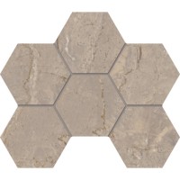 Плитка Estima мозаика Mosaic/BR02_NS/25x28,5/Hexagon неполированный бежевый