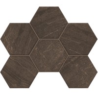 Плитка Estima мозаика Mosaic/GB04_NR/25x28,5/Hexagon неполированный коричневый