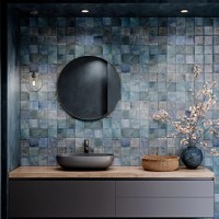 Керамогранит 20x10 Island Blue рельефная матовая синий Ribesalbes