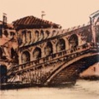 Настенная плитка декор Атем Parma 10х10 city bridge 1, глазурованная