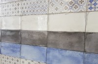 Плитка 20x10 настенная Vita Bianco гладкая + рельефная глянцевая белый Fabresa