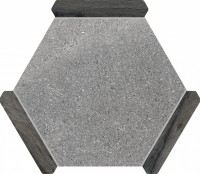 Плитка напольная 25x22 Сакраменто серый - черное дерево матовая Monopole