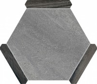 Плитка напольная 25x22 Сакраменто серый - черное дерево матовая Monopole