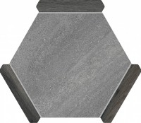 Плитка напольная 25x22 Сакраменто серый - черное дерево матовая Monopole