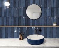 Плитка настенная 7x30 Martinica Blue глянцевая Monopole