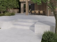 Плитка ступень 120x33 Мультистеп Стоун/Эйн Бланко/белая матовая New Tiles