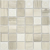 Мозаика из натурального камня LeeDo Art Travertino Silver MAT 48x48x8