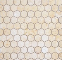 Мозаика из натурального камня LeeDo Botticino MAT hex 18x30x6