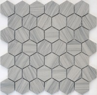 Мозаика из натурального камня LeeDo Pietrine Marmara Grey POL hex 23x40x6