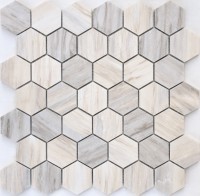 Мозаика из натурального камня LeeDo Pietrine Nuvola Rosato POL hex 23x40x6