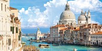 Настенная плитка панно Ceramica Classic Venezia 100х50, голубой, стекло, глазурованная