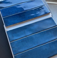 Плитка 30x8 настенная London Blue гладкая + рельефная глянцевая Niceker