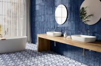 Плитка 30x8 настенная London Blue гладкая + рельефная глянцевая Niceker