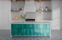 Плитка 30x8 настенная London Turquoise гладкая + рельефная глянцевая Niceker Плитка 30x8 настенная London Turquoise гладкая + рельефная глянцевая Niceker