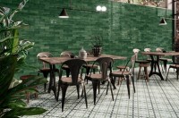 Плитка 30x8 настенная London Green гладкая + рельефная Niceker