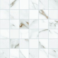 Плитка Eletto Ceramica 30x30 мозаика Калакатта Серая/Calacatta Grey Mosaic глянцевая