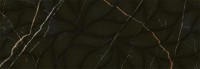 Плитка Eletto Ceramica 70x24 облицовочная Золотой И Черный/Black & Gold Золотой И Черный Структура/Black & Gold Struttura глянцевая