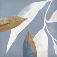 Плитка Eletto Ceramica 15x15 настенная Дерево/Wood Листья Голубой/Leaves Blue матовая
