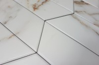 Керамогранит 40x8 Chevron Calacatta Gold гладкая матовая белый 6мм Goetan Керамогранит 40x8 Chevron Calacatta Gold гладкая матовая белый 6мм Goetan