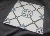 Керамогранит 23x23 напольная Alba 22 Azul гладкая матовая бело-черно-голубой Mijares - Cerlat Керамогранит 23x23 напольная Alba 22 Azul гладкая матовая бело-черно-голубой Mijares - Cerlat