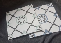 Керамогранит 23x23 напольная Alba 22 Azul гладкая матовая бело-черно-голубой Mijares - Cerlat Керамогранит 23x23 напольная Alba 22 Azul гладкая матовая бело-черно-голубой Mijares - Cerlat