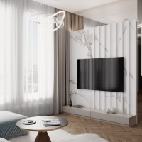 Стеновая панель 280x1 Панель из КМ Calacatta Gold матовая/ Калакатта золотой B connect бежевый Bonaparte