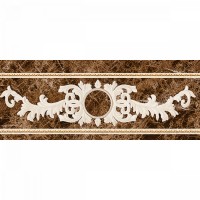Плитка 25x10 бордюр Cenefa Oka Crema Marfil коричневый Bonaparte