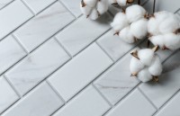 Мозаика 30x29 7мм Brick Calacatta Gold 45*95 белый Bonaparte