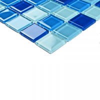 Мозаика 30x30 4мм Navy blue 4*25*25 голубой Bonaparte