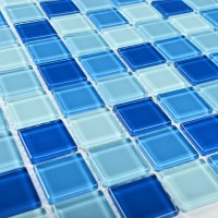 Мозаика 30x30 4мм Navy blue 4*25*25 голубой Bonaparte