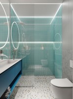 Мозаика 30x30 4мм Azov 4*25*25 голубой Bonaparte