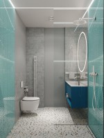 Мозаика 30x30 4мм Azov 4*25*25 голубой Bonaparte