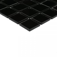 Мозаика 30x30 4мм Black glass 4*25*25 черный Bonaparte