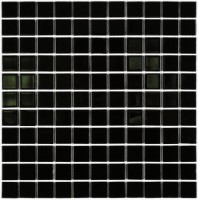 Мозаика 30x30 4мм Black glass 4*25*25 черный Bonaparte