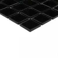 Мозаика 30x30 4мм Black glass 4*25*25 черный Bonaparte