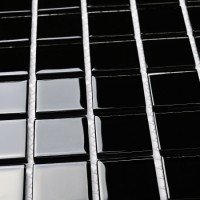 Мозаика 30x30 4мм Black glass 4*25*25 черный Bonaparte