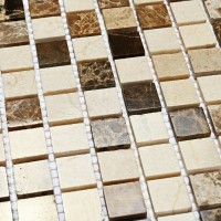 Мозаика 31x31 4мм Turin-15 slim полированная 4*15*15 коричневый Bonaparte