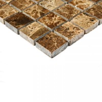 Мозаика 31x31 7мм Ferato-20 полированная 7*20*20 коричневый Bonaparte