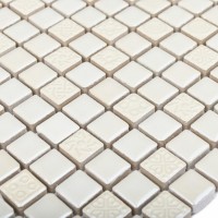 Мозаика 30x30 8мм Aspen 8*15*15 белый Bonaparte