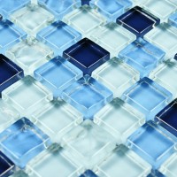 Мозаика 30x30 8мм Blu Drops 8*15*15 голубой Bonaparte