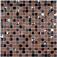Мозаика 30x30 8мм Crystal Brown 15*15 коричневый Bonaparte