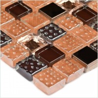 Мозаика 30x30 8мм Crystal Brown 15*15 коричневый Bonaparte