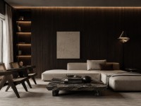 Стеновая панель 280x108 Панель из КМ Structural wood dark nut / Структурное дерево Тёмный орех connect коричневый Bonaparte