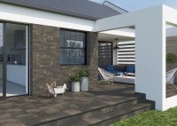 Плитка фасадная 6x24 Scandiano Brown elewacja матовая Ceramika Paradyz