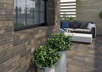 Плитка фасадная 6x24 Scandiano Brown elewacja матовая Ceramika Paradyz